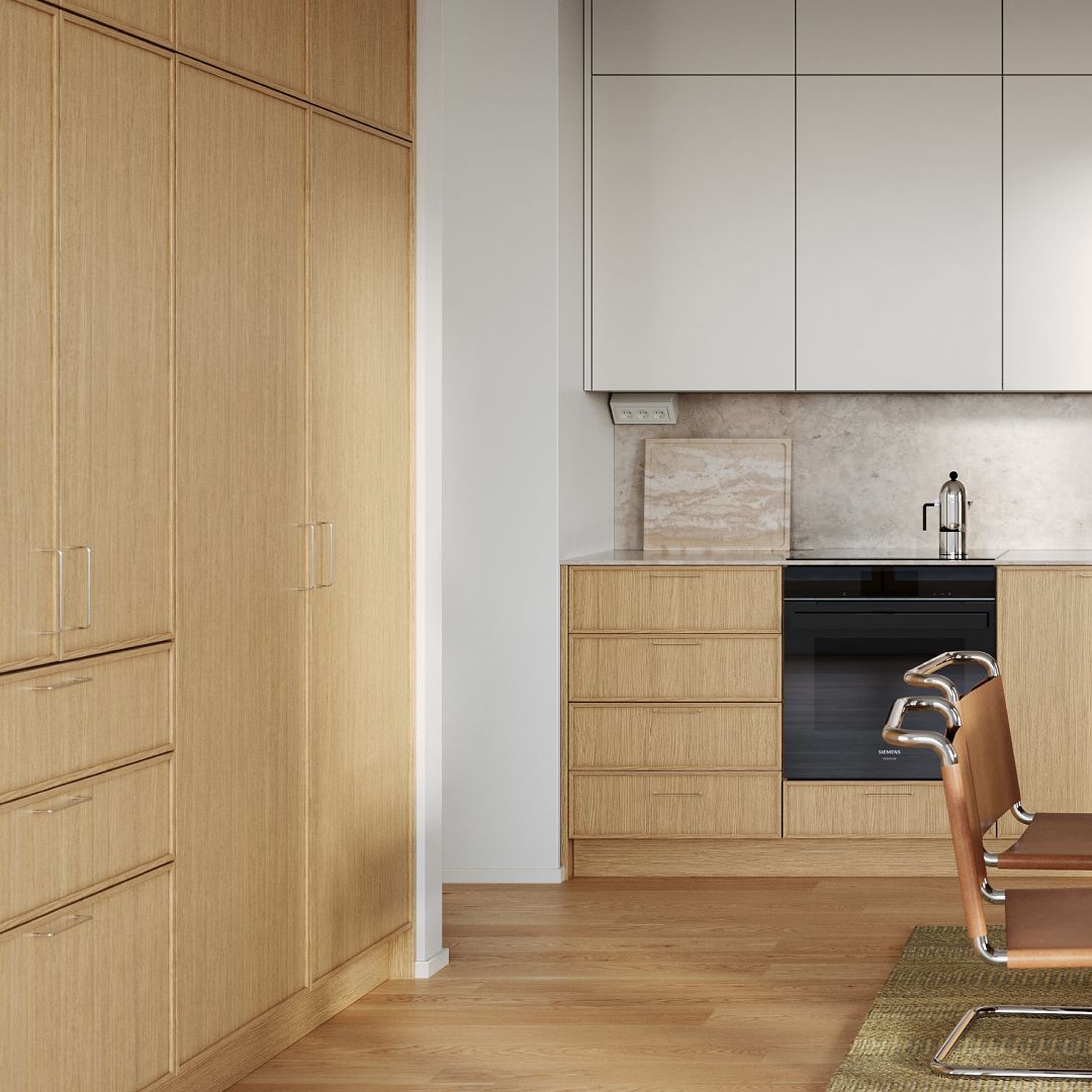 Gen2 asunnon keittiö tyylissä Ek