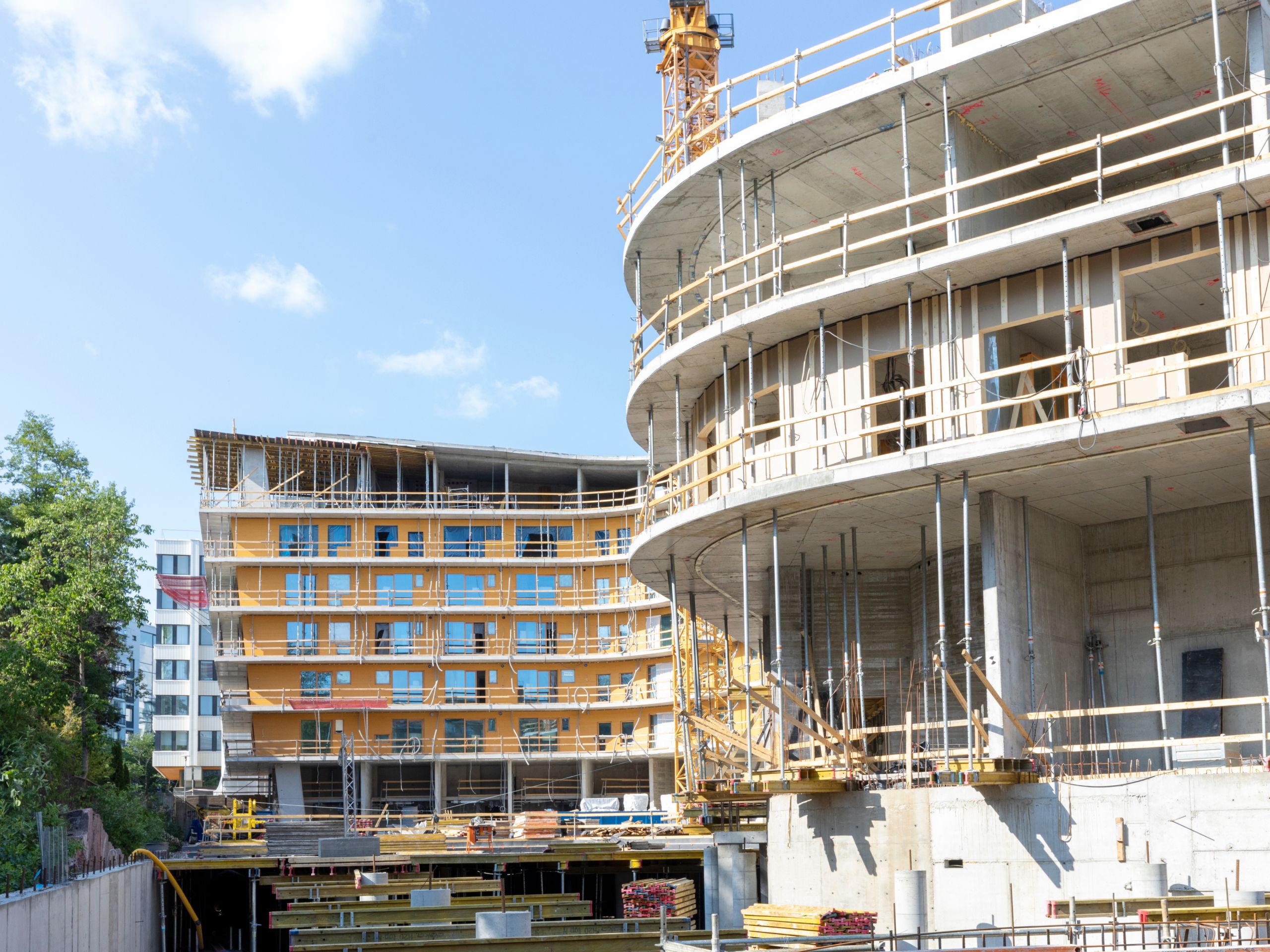 Meanderin työmaa rakennus vaiheessa.